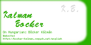 kalman bocker business card
